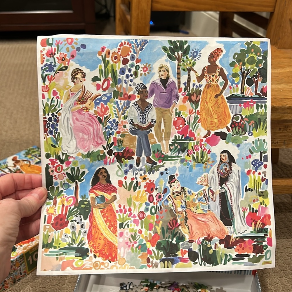 Eeboo puzzle jigsaw Poet’s Garden 1000 pieces 23x23 inch complete all pieces - Picture 9 of 10
